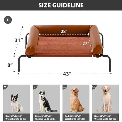 RRPETHOME Elevated Cooling Dog Cot Bed, Large Raised Outdoor Dog Bed - Image 2