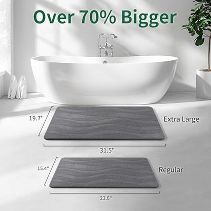 XMarrat Extra Large Stone Bath Mat, Diatomaceous Earth Mat, 31.5"x19.7" - Image 2