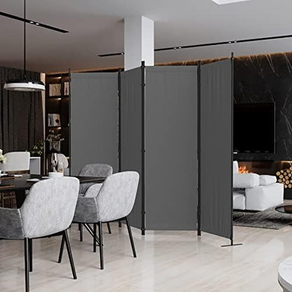 Room Divider, 4 Panel Folding Screen, 88” Portable Separating 3 Feet - Image 5