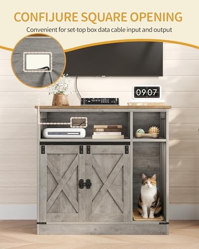 Hzuaneri Cat Litter Box Enclosure, Hidden Litter Box Furniture - Image 5