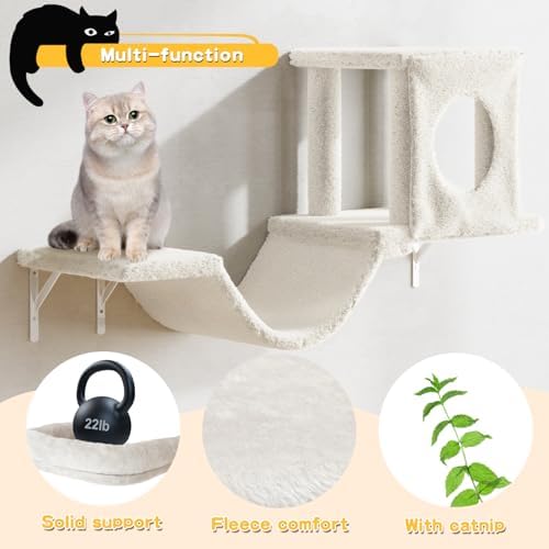 12-in-1 Cat Wall Shelves, Wall Mounted Cat Climber - Image 3