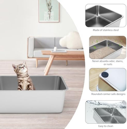 WENBOKMIN Stainless Steel Cat Litter Box - Image 3