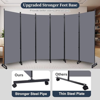 Room Divider 6 Panel-132''Wide Folding Privacy Screen, Large Partition Wall - Image 2