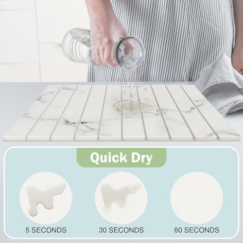 Stone Dish Drying Mat for Kitchen Counter, Versatile Stone Drying Mats for Cups - Image 2