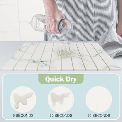 Stone Dish Drying Mat for Kitchen Counter, Versatile Stone Drying Mats for Cups - Image 2