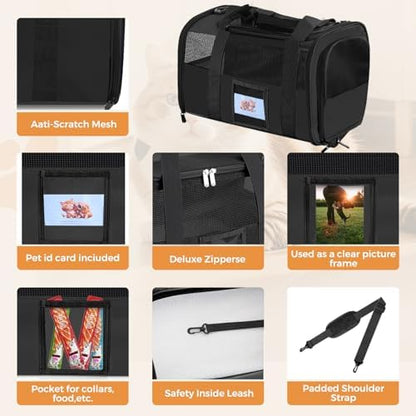 Large Soft Cat Carrier Up to 28 Lbs, Washable Pet Bag Medium to Big Pets - Image 7