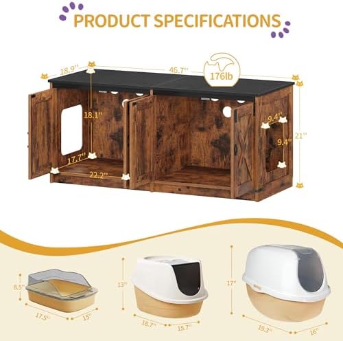 Hzuaneri Cat Litter Box Enclosure - Image 3