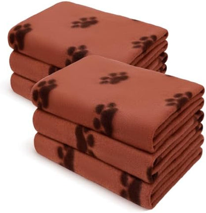 LINENLUX Fleece Dog Blankets 6-Pack, Soft Stretchy by LINENLUX
