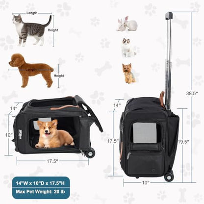 EliteField Deluxe Rolling Backpack Dog & Cat Carrier - Image 4