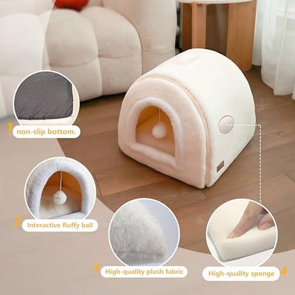 Cat Bed for Indoor Cats，Foldable cat cave，Anti-Slip & Water-Resistant - Image 6