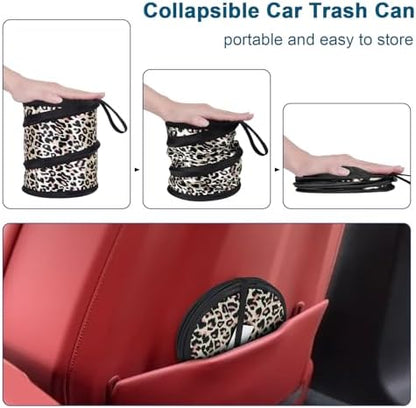 Car Trash Can, 2 Packs Mini Car Garbage Can, Collapsible Trash Bin - Image 2