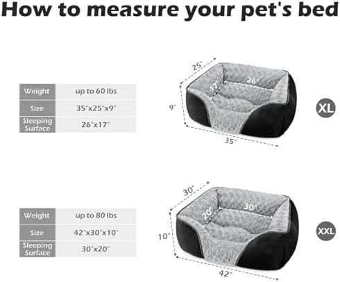INVENHO X-Large Dog Bed Rectangle Washable Orthopedic Soft Calming Sleeping - Image 2