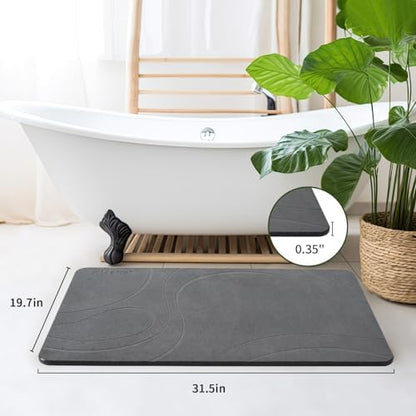 XMarrat Extra Large Stone Bath Mat, Diatomaceous Earth Mat, 31.5"x19.7" - Image 4