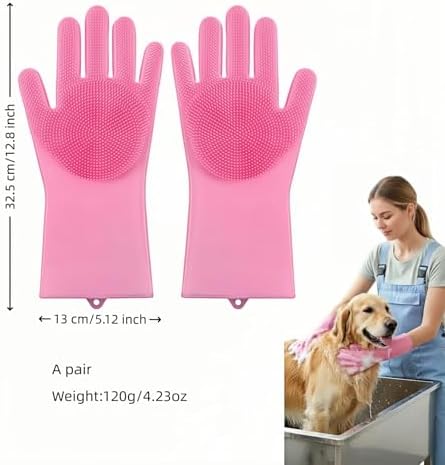 Silicone Dog Grooming Glove for Dogs and Cats, Enhanced Five-Finger Fit - Image 4