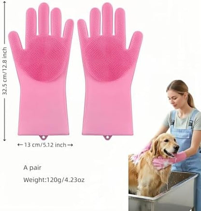 Silicone Dog Grooming Glove for Dogs and Cats, Enhanced Five-Finger Fit - Image 4