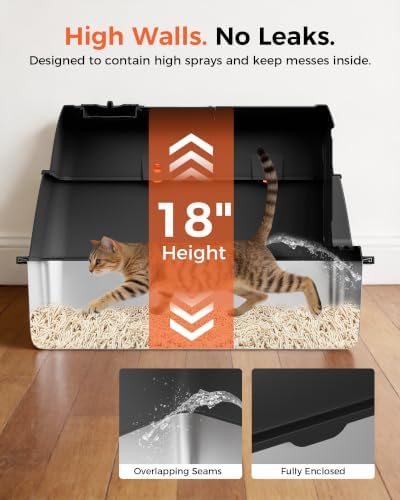 GTPLAYER XXL Stainless Steel Cat Litter Box - Image 6