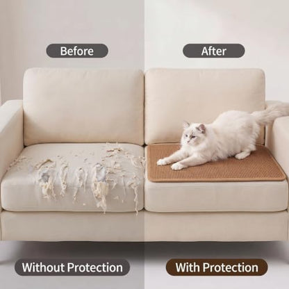 2Pack Cat Scratcher Mat, Natural Sisal, Jute Border, Sofa & Floor Protector - Image 7