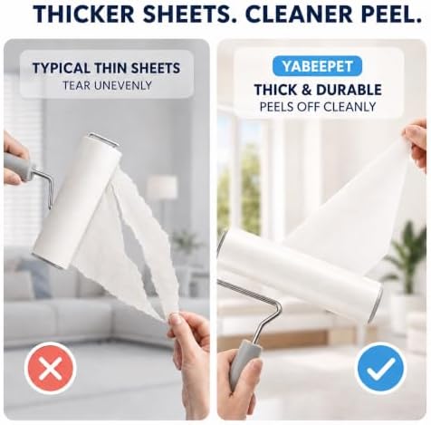 Extra Sticky Large Lint Roller Refills, 6.3'' Giant Lint Roller Refills - Image 4