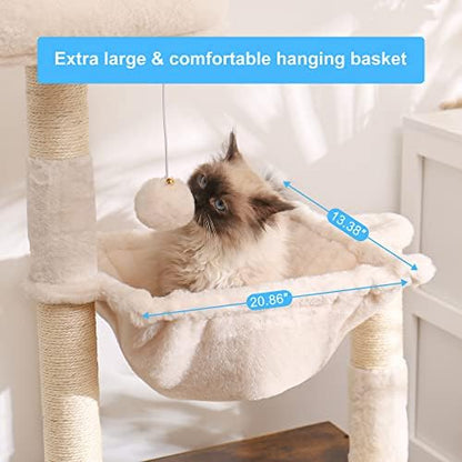 Hey-brother Cat Tree Tower, Litter Box Enclosure, Food Station - Image 3