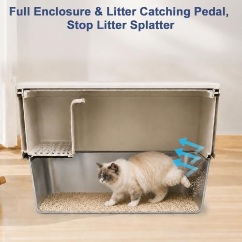 XXL Enclosed Stainless Steel Litter Box - Image 5