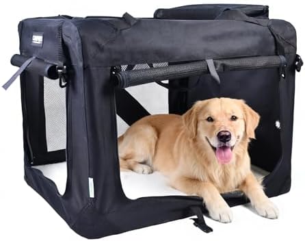 JESPET 3 Door Portable Collapsible Soft Dog Crate Carrier by JESPET