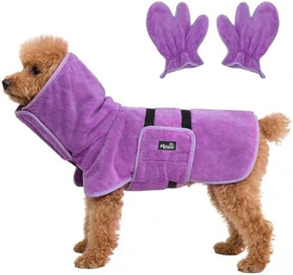 Mihachi Dog Bathrobe Towel Wrap Fast Drying by Mihachi