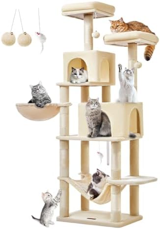 Taoqimiao Cat Tree, 67 in Tall Cat Tower by Taoqimiao
