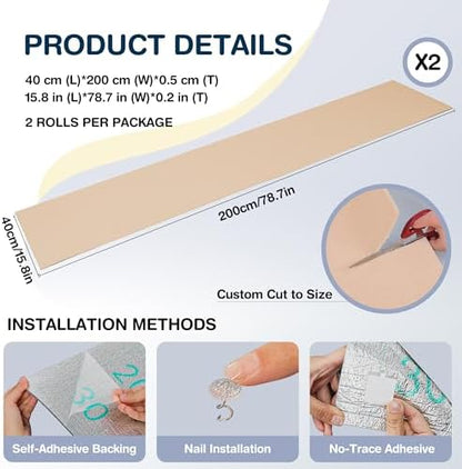 157.5" x 15.8" Cat Scratch Furniture Protector, Self-Adhesive Couch Protector - Image 2