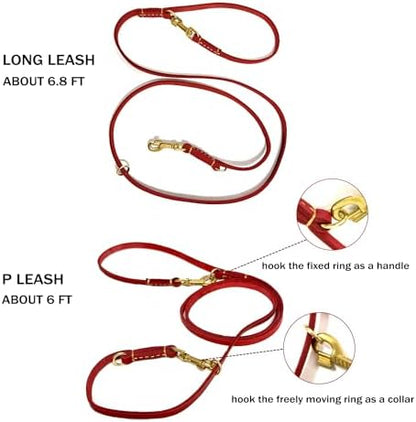 Multi Function 8ft Genuine Leather Hands Free Dog Training Leash - Image 5