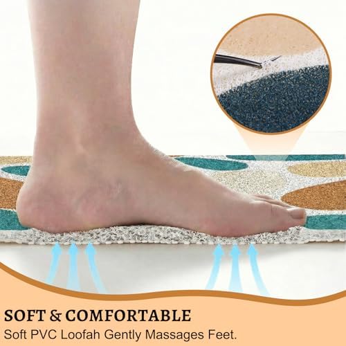 Anti Slip Loofah Shower Mat, Quick Drying Bathtub Mat - Image 4