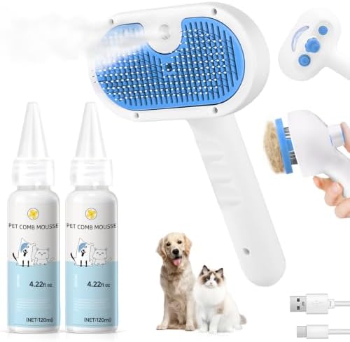 Pet Steam Brush for Dog, cat brushes for indoor cats by LetsFeedPetPremiumCollectio