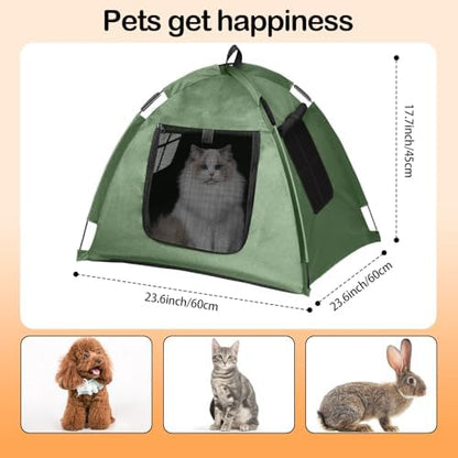 Portable Pet Tent, Full-Enclosure Zippered Mesh, Indoor & Outdoor - Image 4