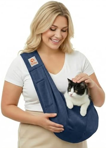 Tomkas Small Dog Cat Sling Carrier Puppy Purse Travel Wrap Soft Crossbody Pet by TomkasFORTHELOVEOFPALS