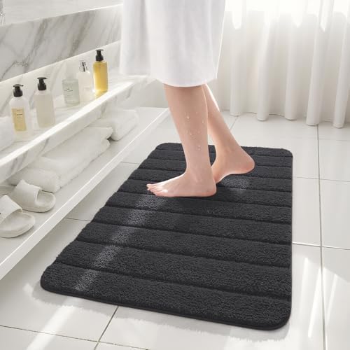 AROGAN Luxury Bathroom Rugs 24x36 Inch，Thick Bath Rug Non Slip, Deep Grey - Image 2