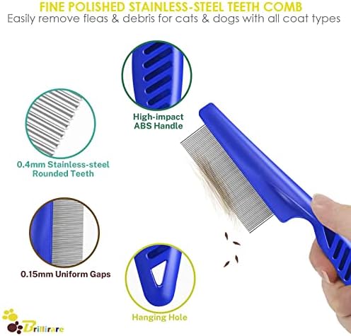 4 Pack Flea Lice Comb, Stainless Steel Dog Cat Grooming Combs - Image 2