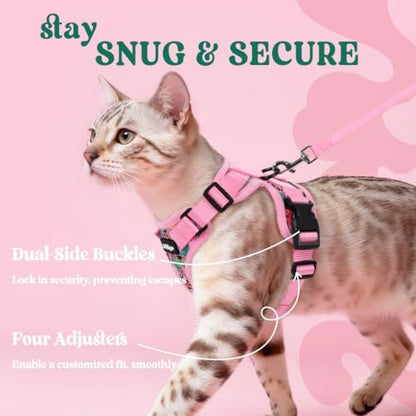 rabbitgoo Cat Harness and Leash Set, Escape Proof Vest, Melon Munch - Image 6