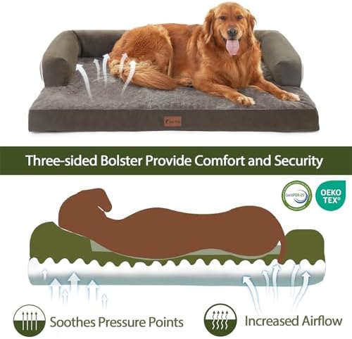 Orthopedic Dog Bed for Extra Large Dogs, Dark Green - Image 2
