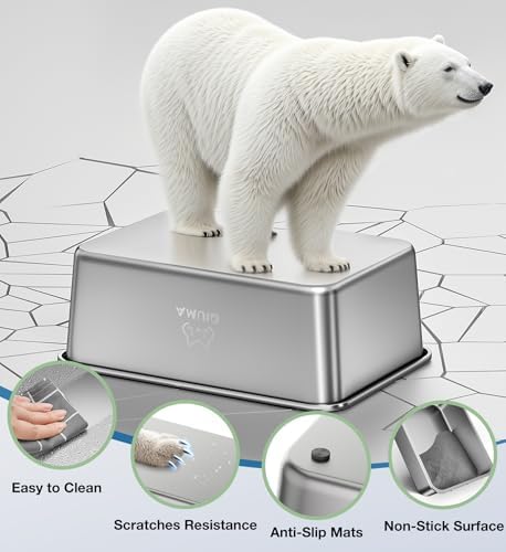 Qiuma Stainless Steel Litter Box, Metal Cat Litter Box - Image 3