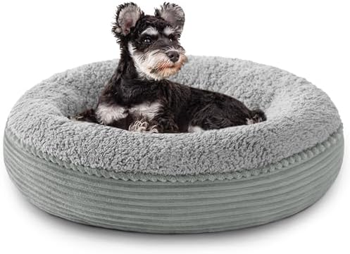 Love's cabin Round Donut Cat and Dog Cushion Bed, 24in Pet Bed by Lovescabin