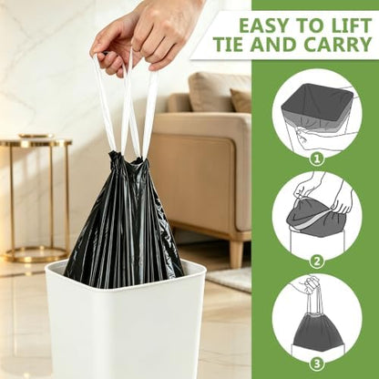 3 Gallon Trash Bags Drawstring, Small Trash Bags 132 Count - Image 3
