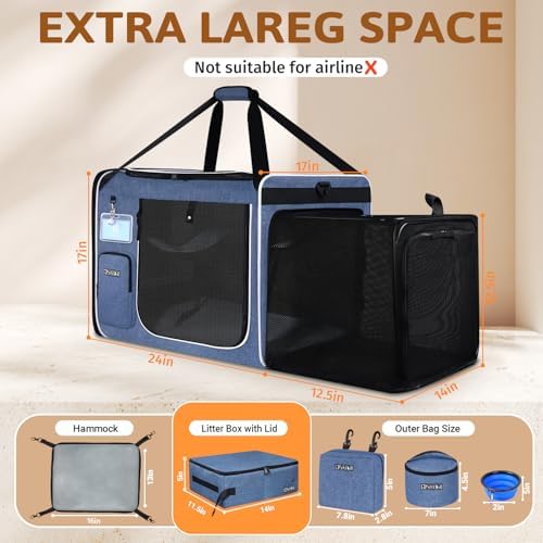 Petskd Side Expandable Extra Large Cat Carrier - Image 4