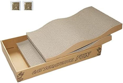 Cat Scratcher Pad Cardboard Scratch Box by RUBMEOW