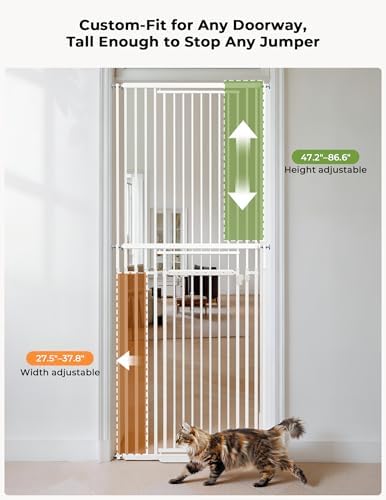 Extra Tall Cat Gate for Doorways, 47.2-86.6" High, Pet Gate - Image 2