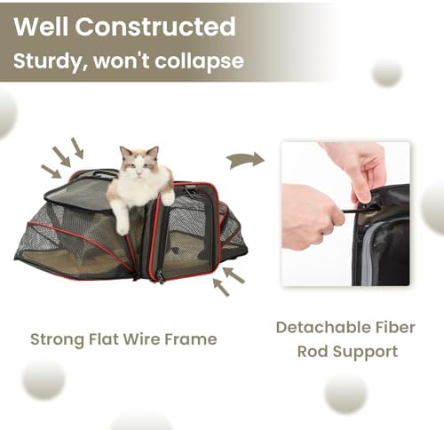 Petsfit Airline Approved Expandable Large Cat Carrier Small Dog Carrier - Image 4