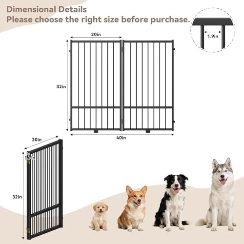 SNUOWU Full Metal Freestanding Dog Gate - Image 3