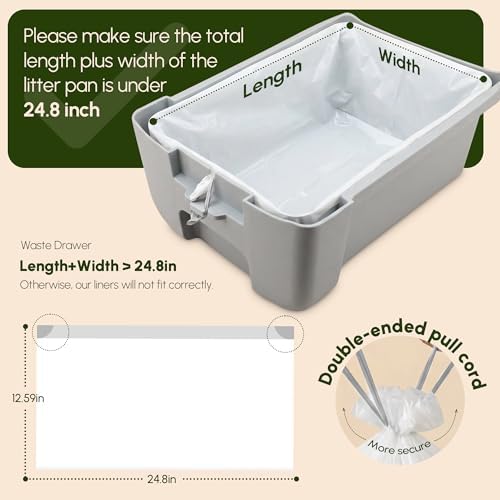 120 Count 24.8" x 12.5" Cat Litter Box Liners - Image 2