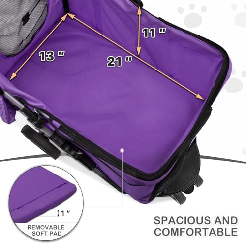 MoNiBloom Pet Stroller for Small/Medium Dogs and Cats up to 33 lbs - Image 2