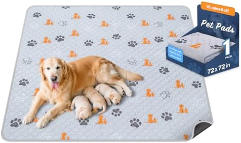 WanpeeGoo Washable Pee Pads for Dogs, Waterproof, 72 x 72 in, 1 Pack by WanpeeGoo