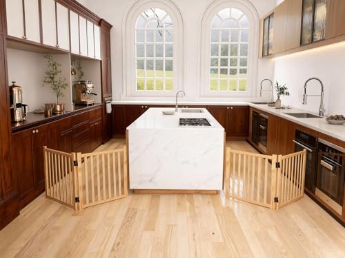 Freestanding Wooden Dog Gate Indoor- 23" H 2 Panels 2PCS - Image 2