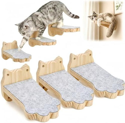 Tlence 3 Pack Cat Wall Shelves for Cats Steps, Wall Mounted Floating Cat by Tlence
